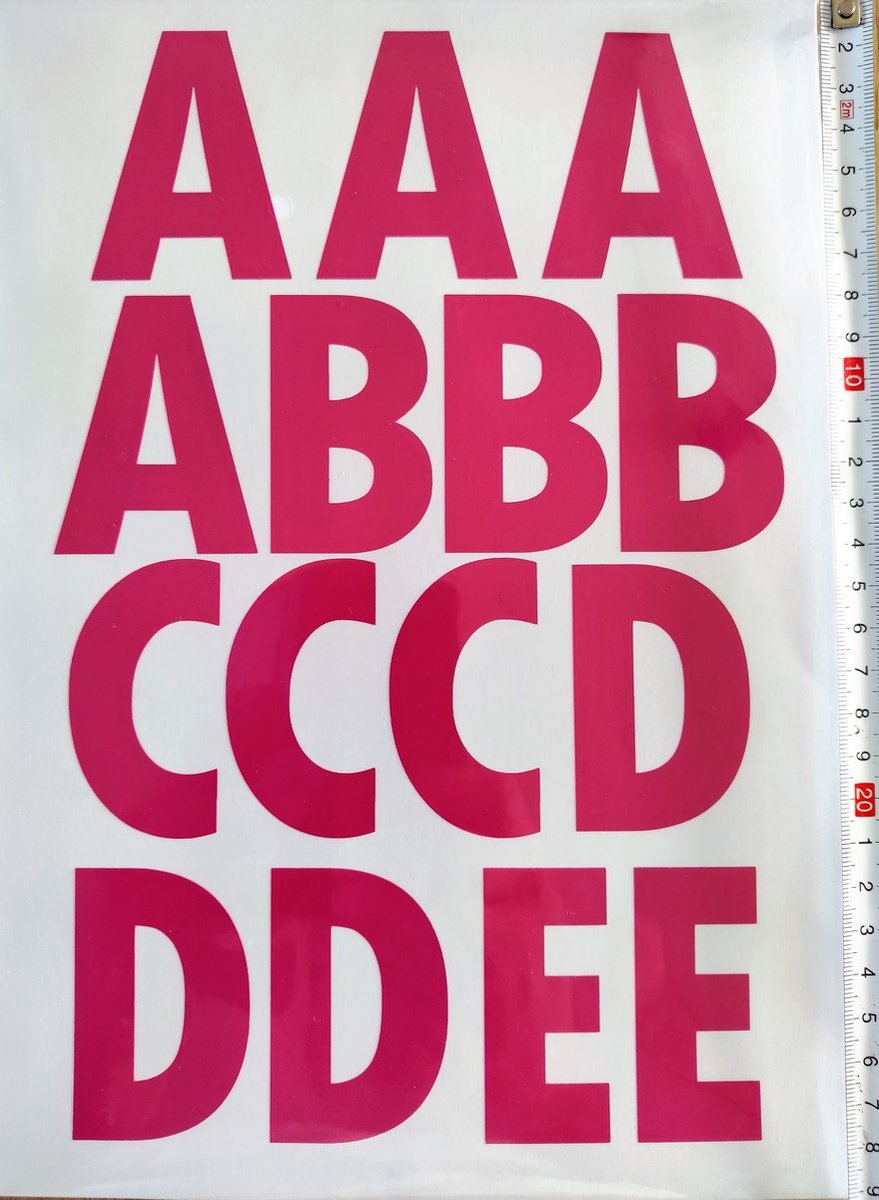 plakletters | alfabet stickers | magenta